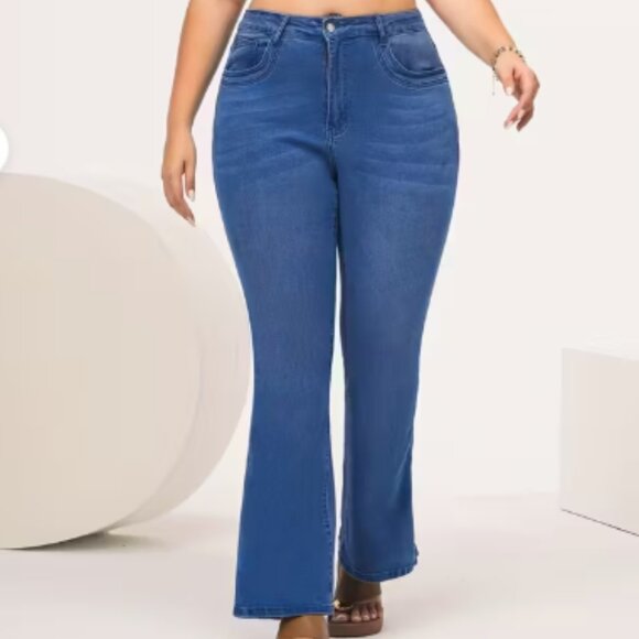 NWOT High Waist Stretchy Flared Jeans - Picture 1 of 8